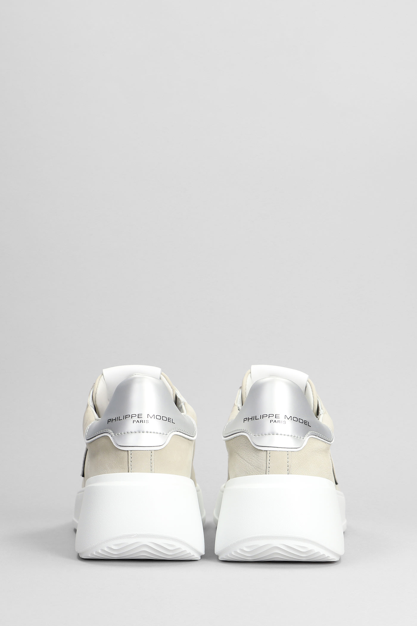 Shop Philippe Model Tres Temple Sneakers In Beige Nubuck