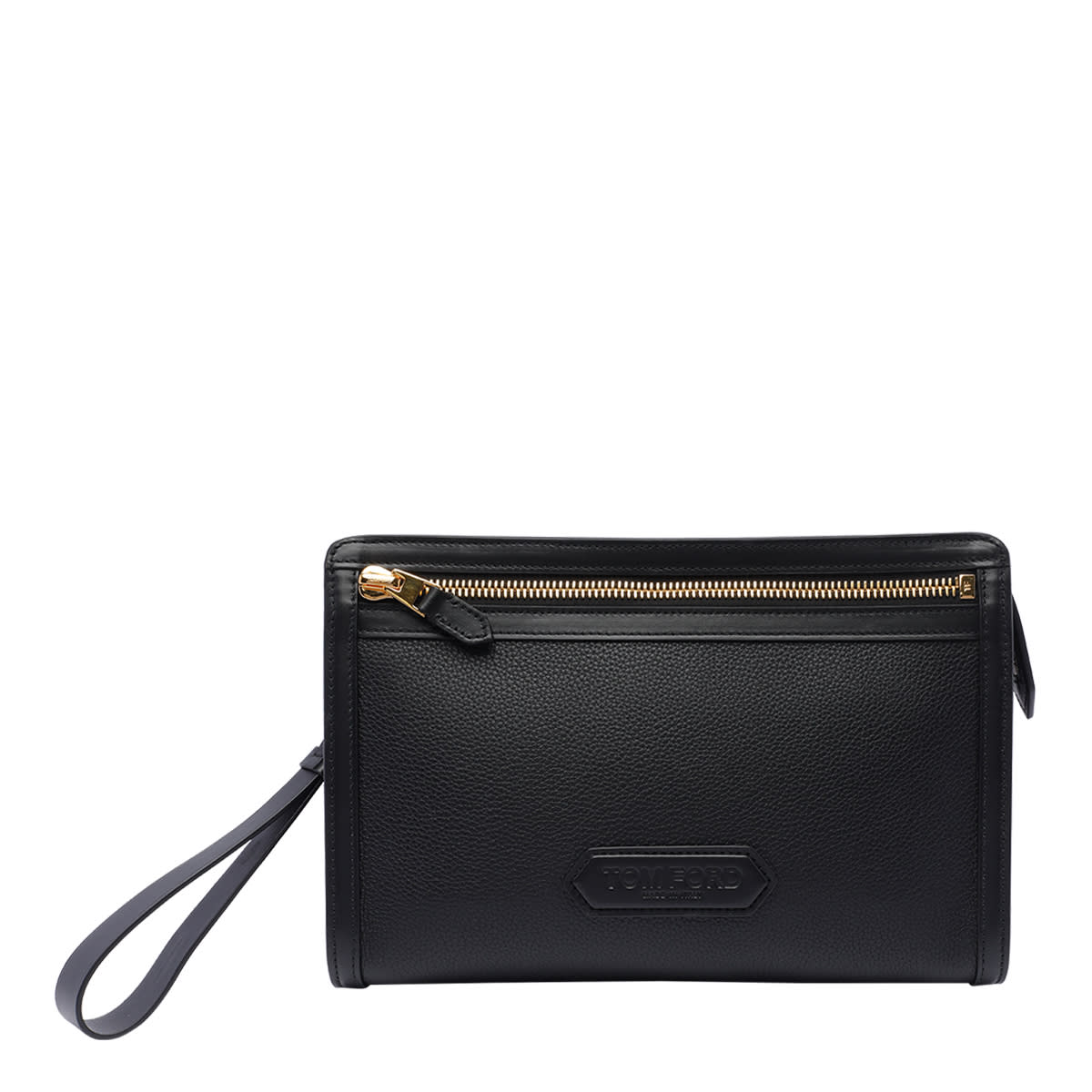 Shop Tom Ford Logo Pouch In Black