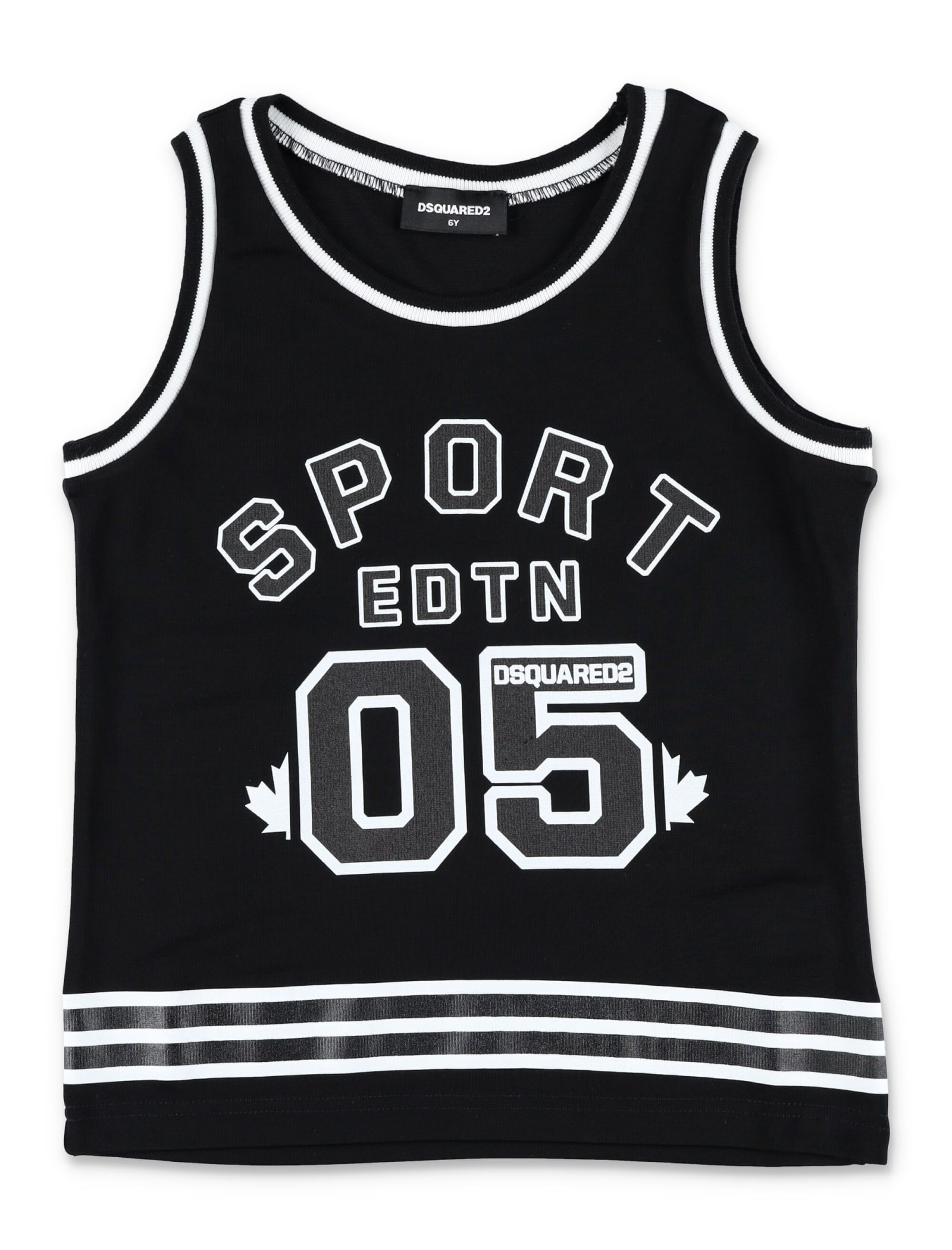 Dsquared2 Kids Black Sport Edtn.05 Tank Top In Black