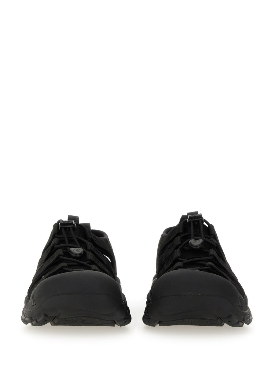 Keen Newport H2 Sandals In Black Suede And Fabric In Black