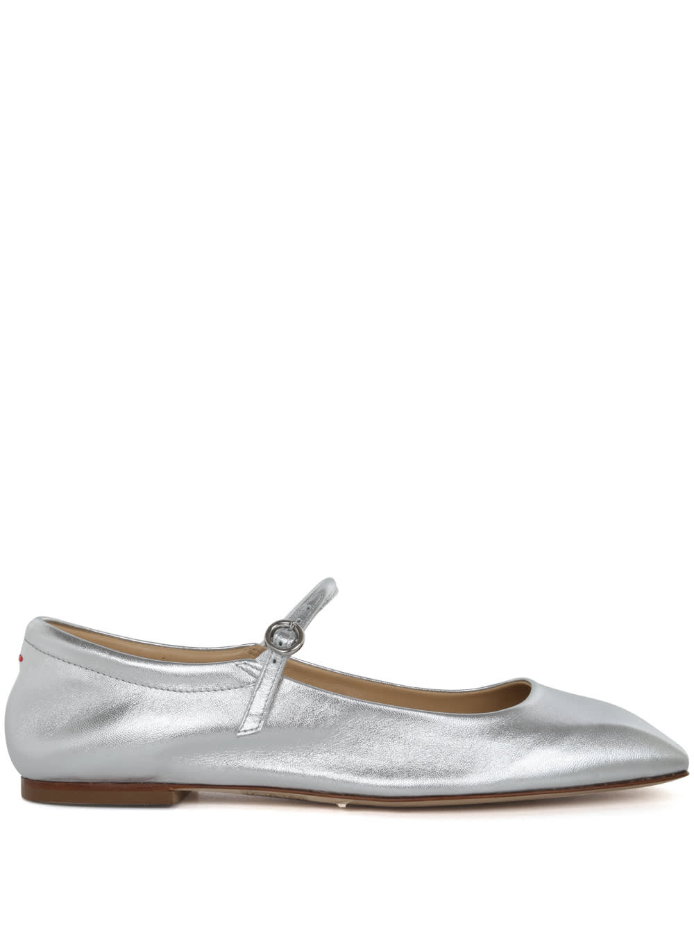 Aeyde Aline Babies Metallic Ballerina Shoes In Silver