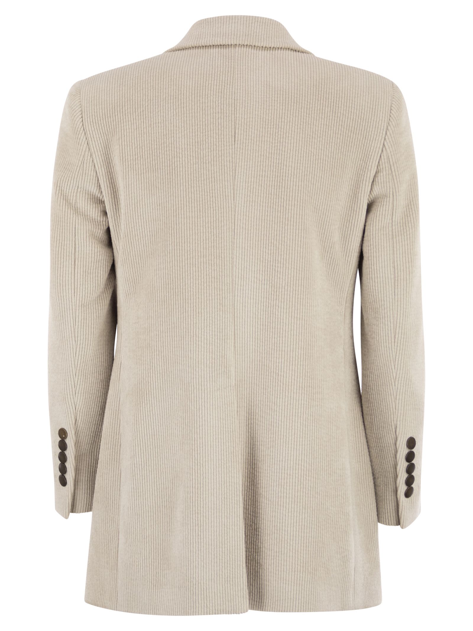 Saulina Milano Antonia - Single-breasted Velvet Jacket In Neutral