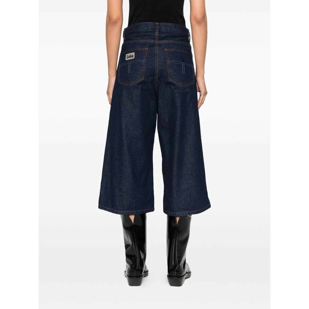 Lois Pipe Cropped Jeans In Blue