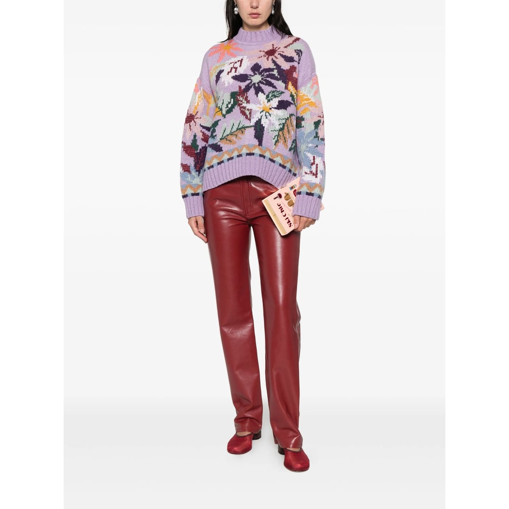 Agolde Leather Pant In Red