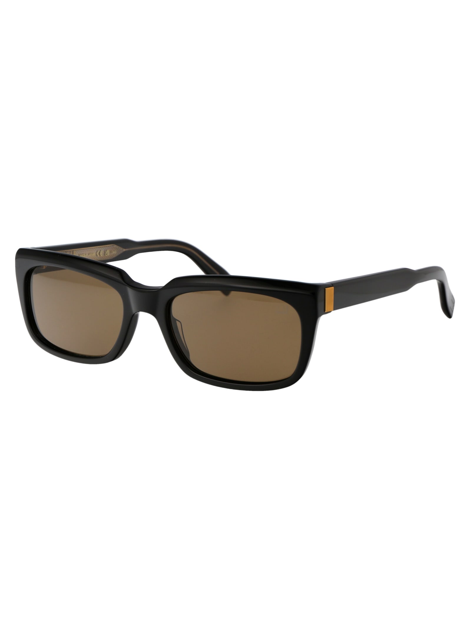 Shop Dunhill Du0056s Sunglasses In 001 Black Black Brown