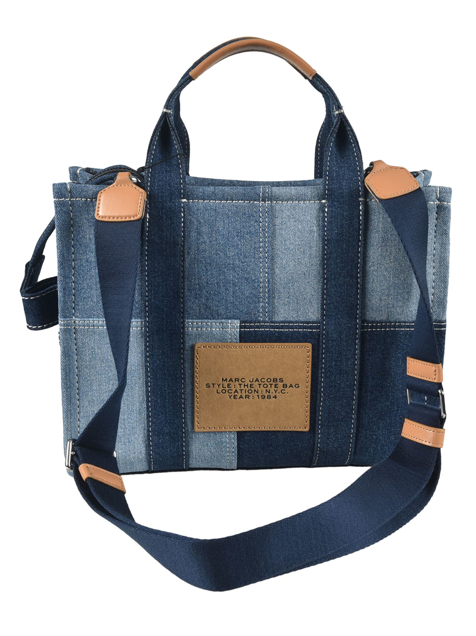 Shop Marc Jacobs The Tote Bag Denim Tote In Blue