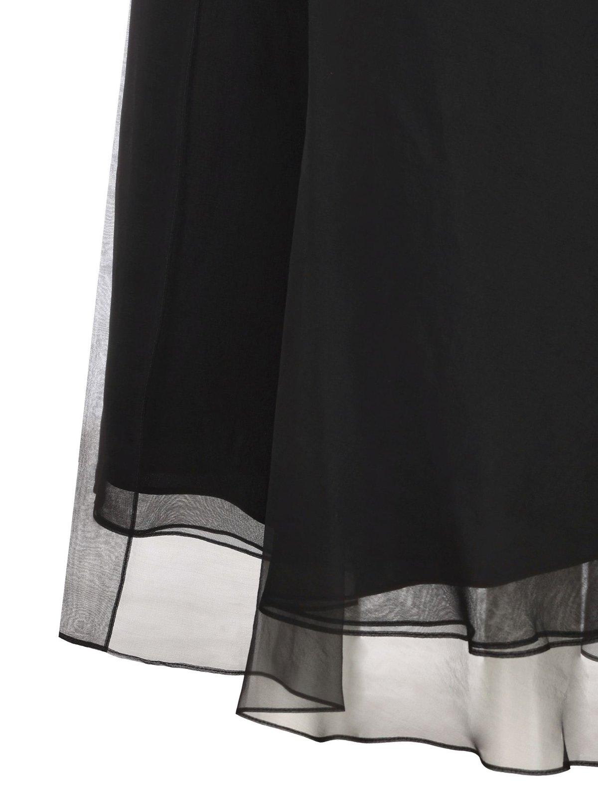 Brunello Cucinelli Layered Effect Midi Skirt In Nero