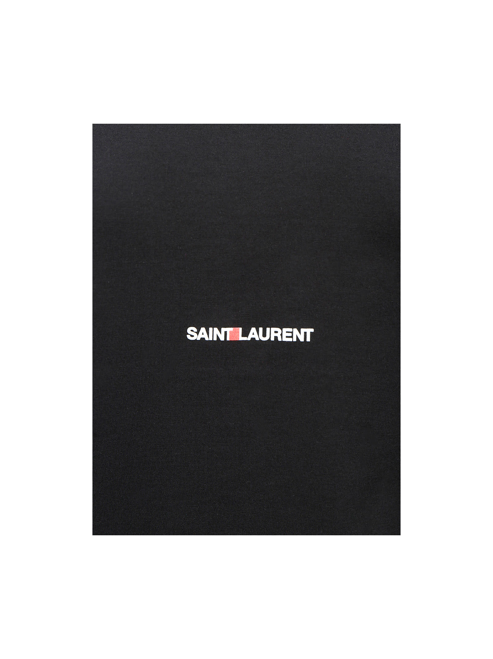 Shop Saint Laurent Logo Round Neck T-shirt In Black