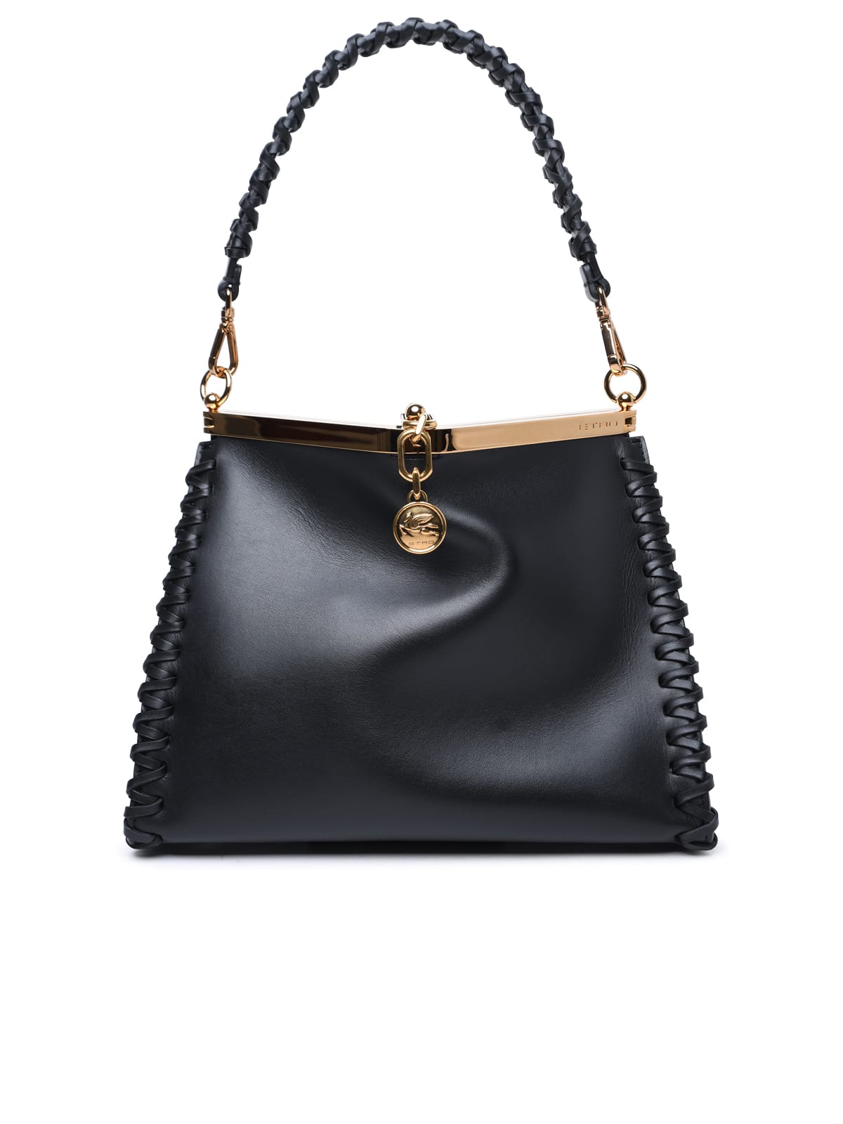 Shop Etro Small Vela Black Leather Bag