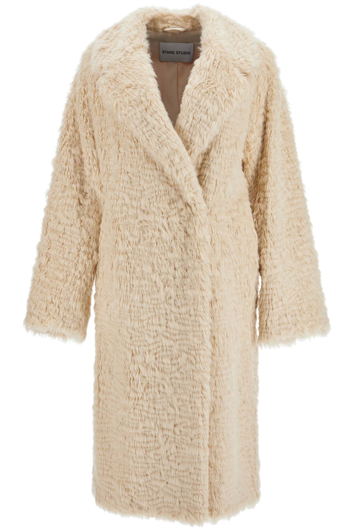 Shop Stand Studio Nicole Faux Fur Coat In Cream (beige)