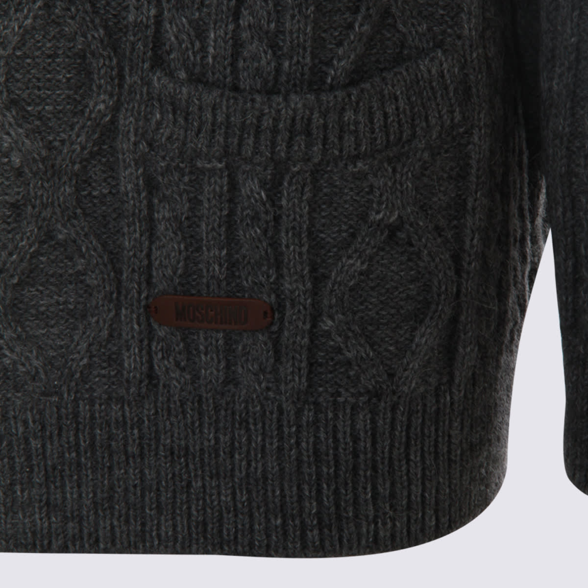 Moschino Grey And Beige Knitwear In Multi