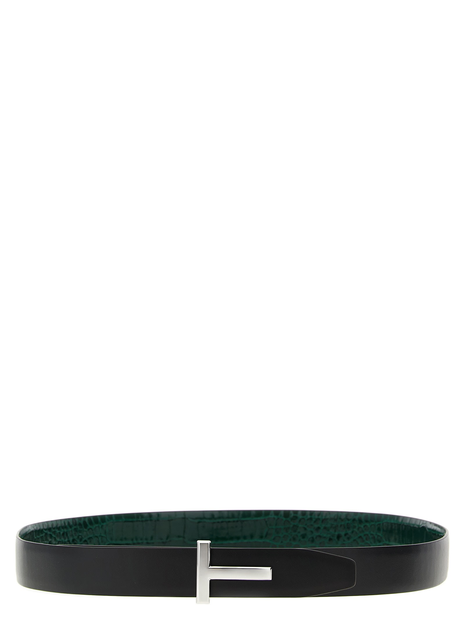 Tom Ford Reversible Crocodile Leather Belt Belts Multicolor In Green
