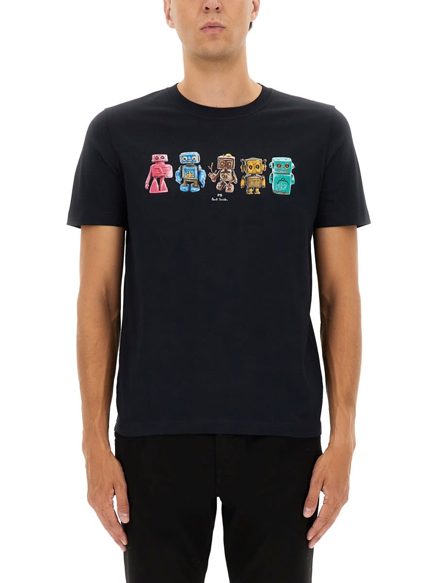 Paul Smith Robot Print T-shirt In Multi