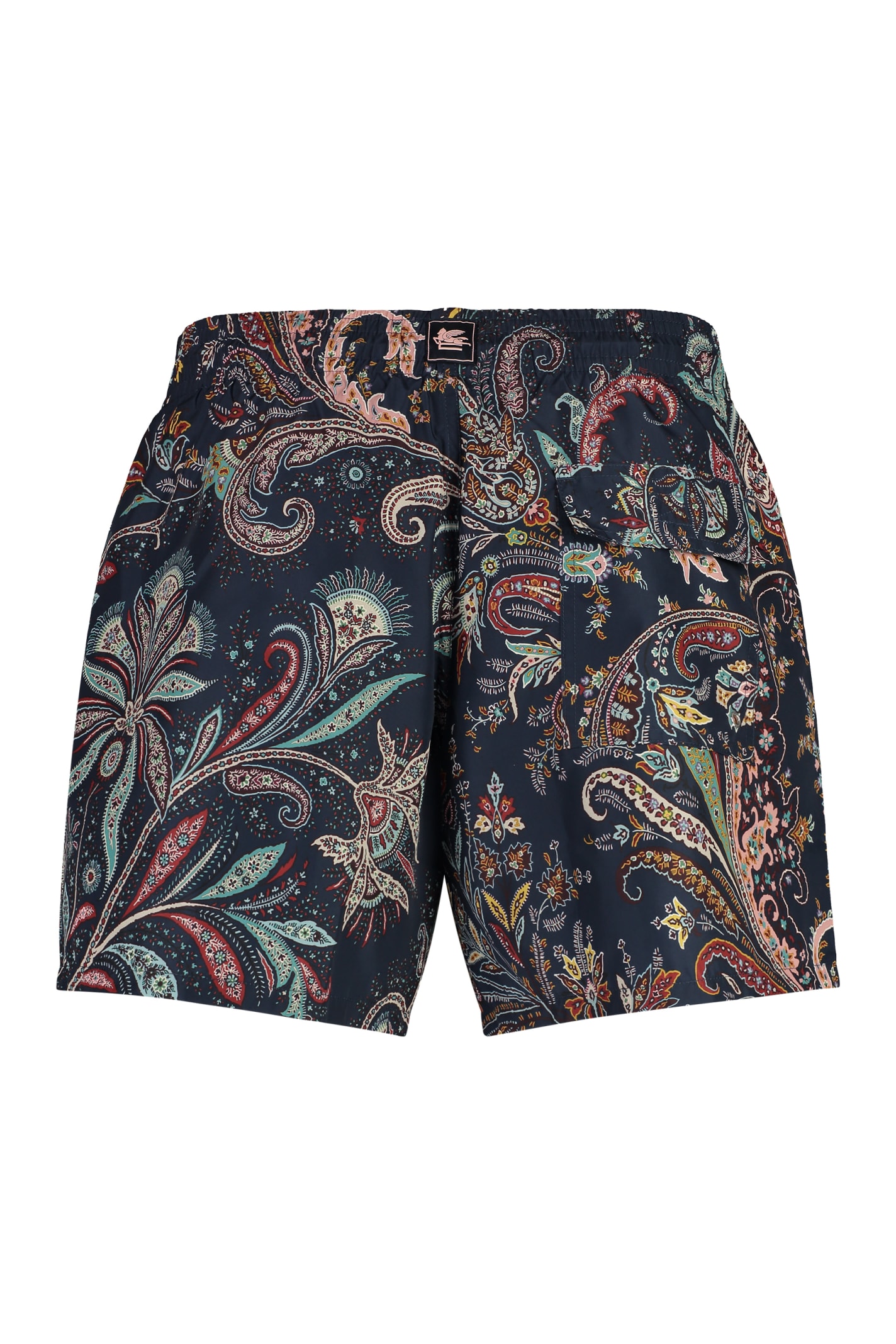 Shop Etro Printed Swim Shorts In Navy