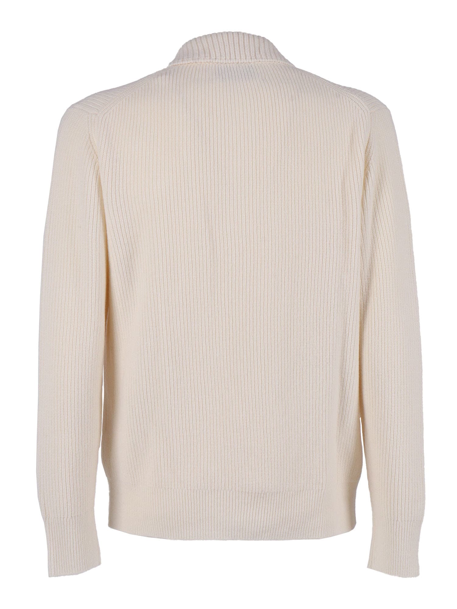 Ballantyne V-neck Polo Pullover In White