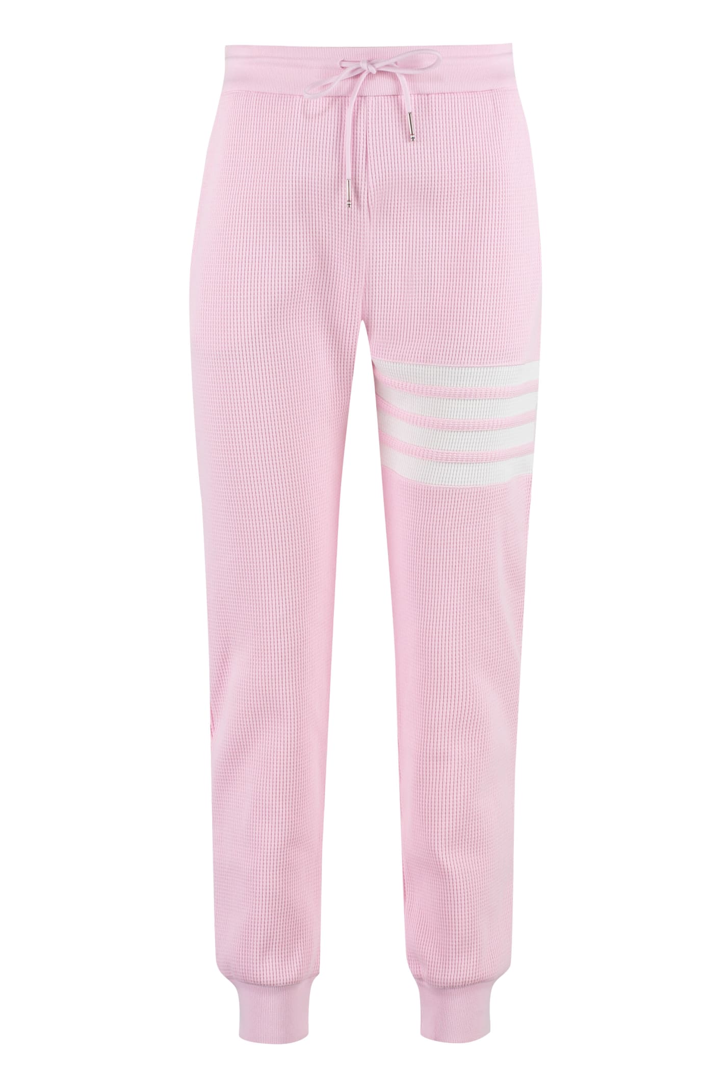 Thom Browne Cotton Piqué Trousers In Pink