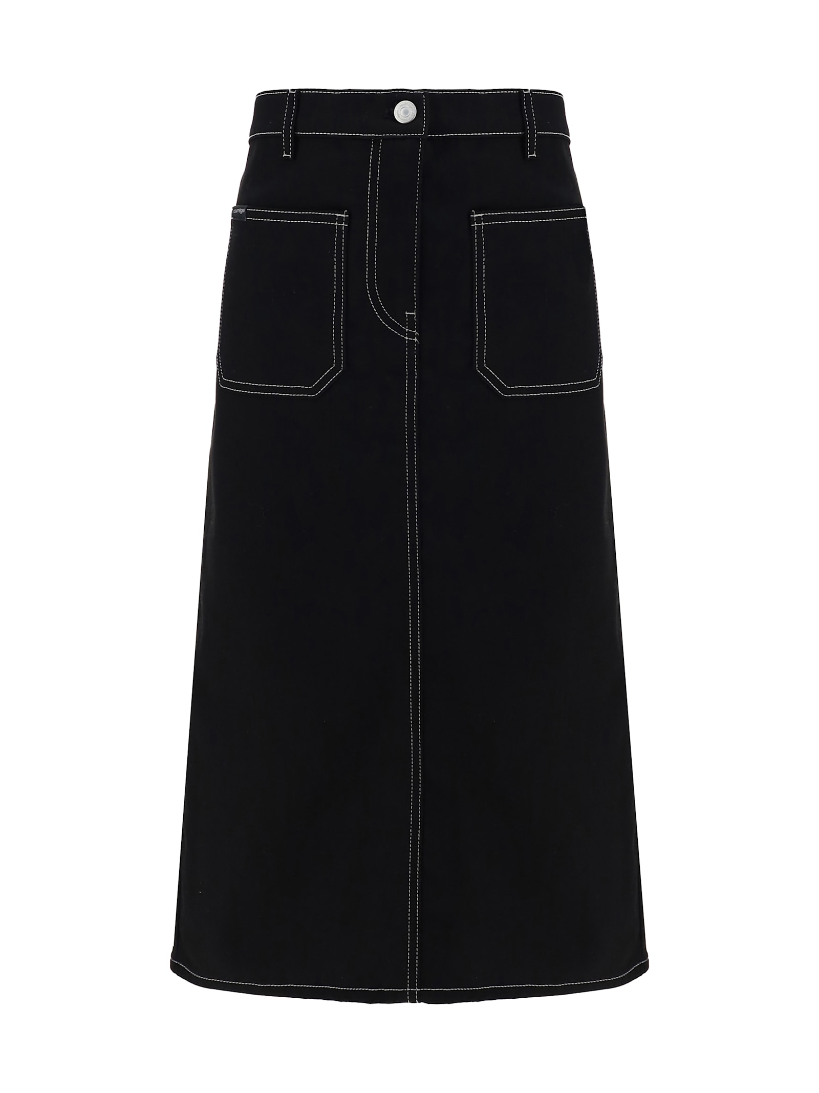 Shop Courrèges Denim Skirt In Black/white