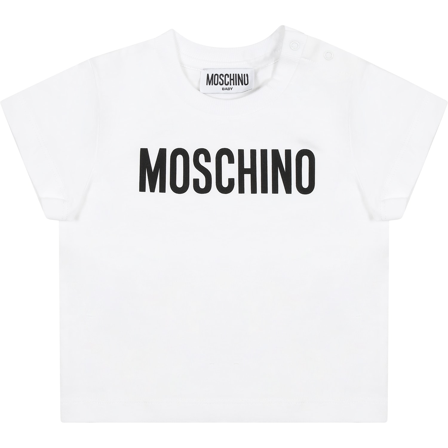 Moschino Kids' White T-shirt For Babies With Logo
