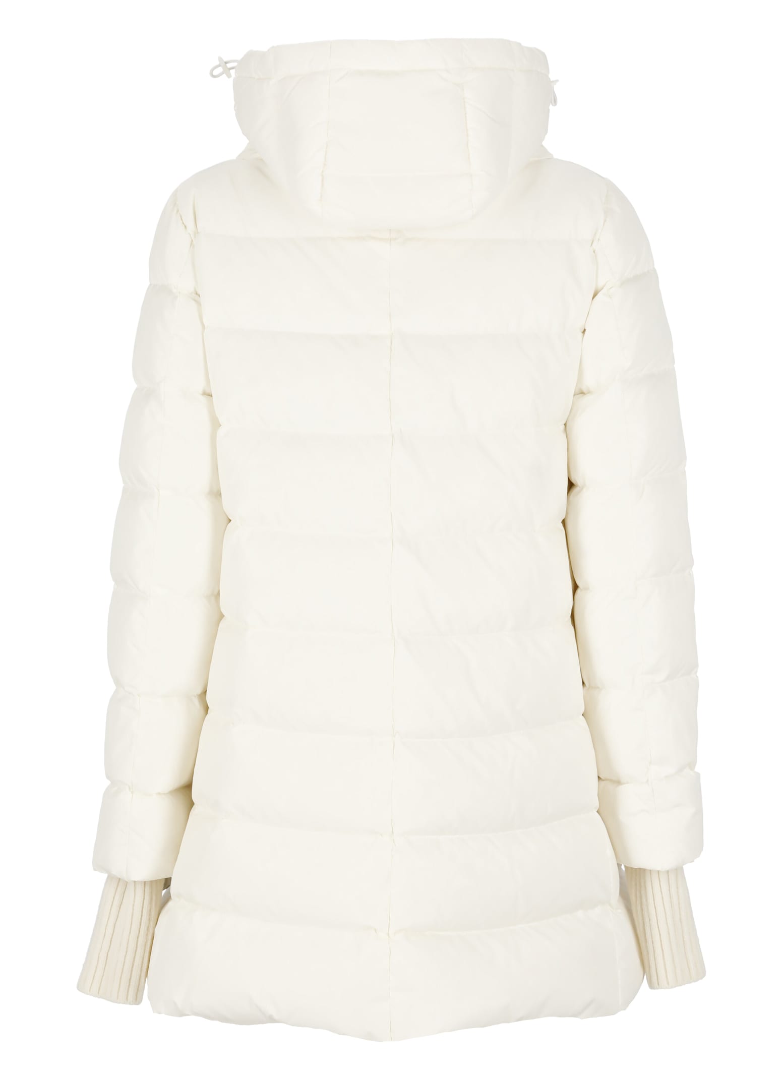 Herno White Down Jacket With Drawstring Hood In Tech Fabric Woman In White