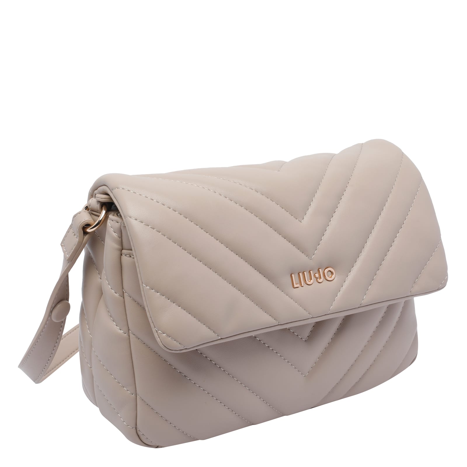 Liu •jo Quilted Chevron Crossbody Bag In Neutral