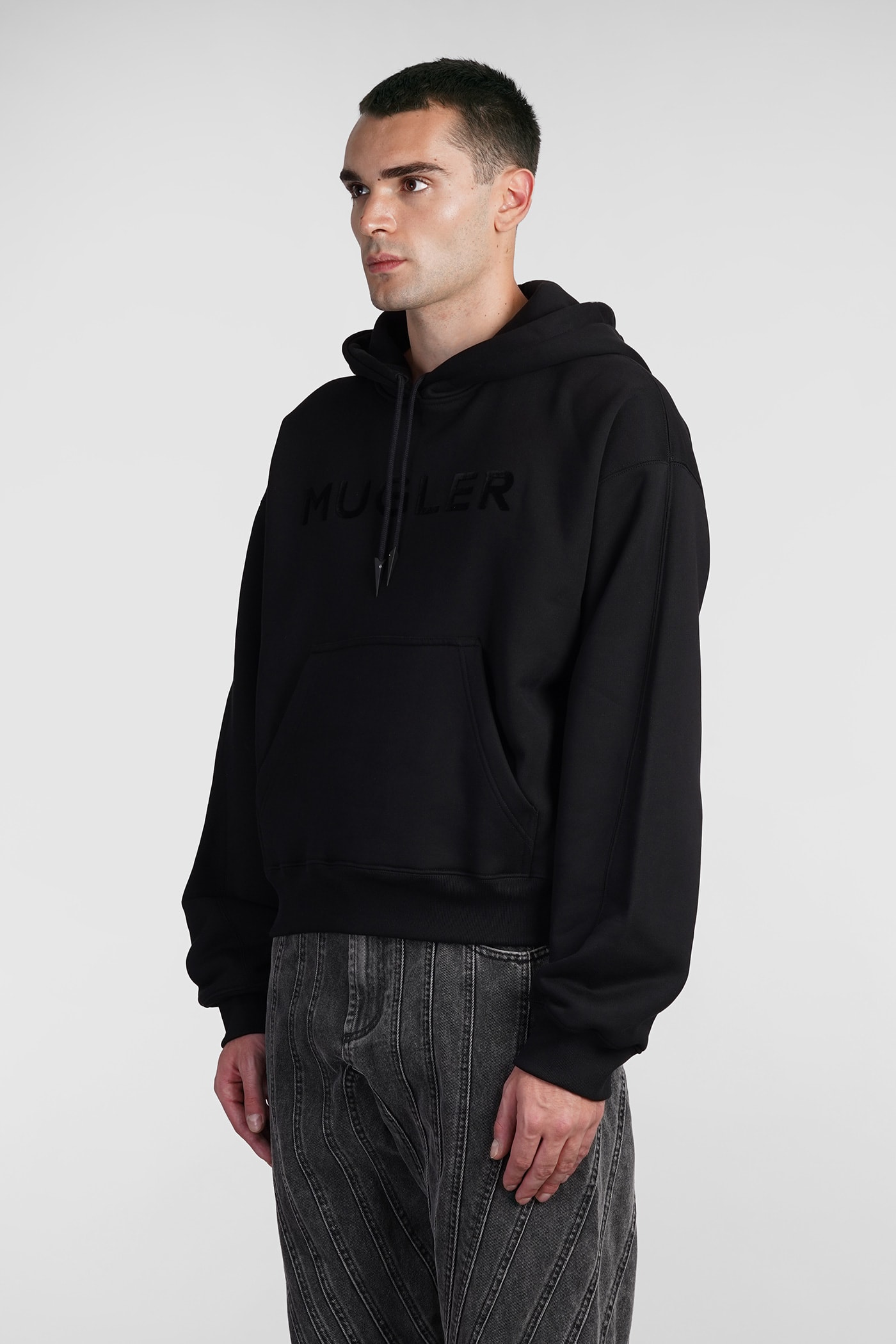 Shop Mugler Sweatshirt In Black Cotton