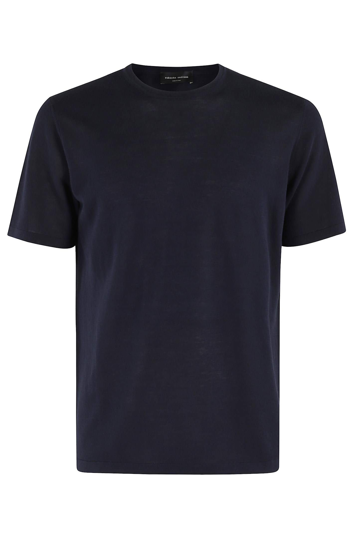 Roberto Collina Oversized Navy Cotton Knit T-shirt In Navy