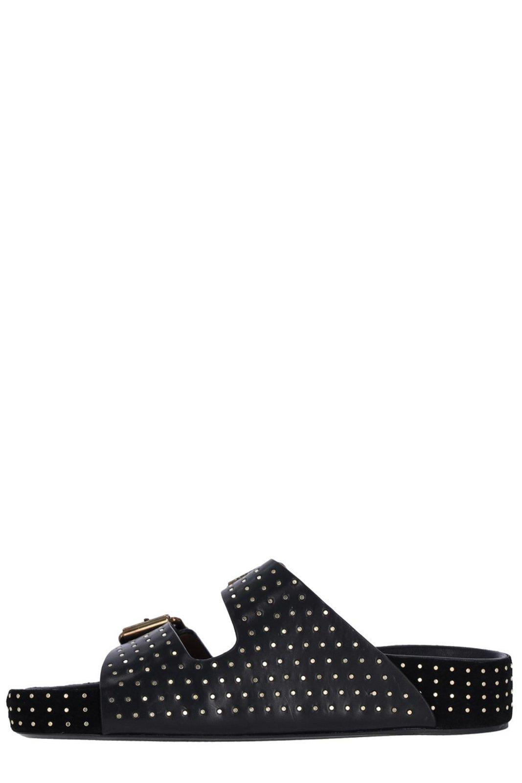 Shop Isabel Marant Embellished Slip-on Sandals In Black