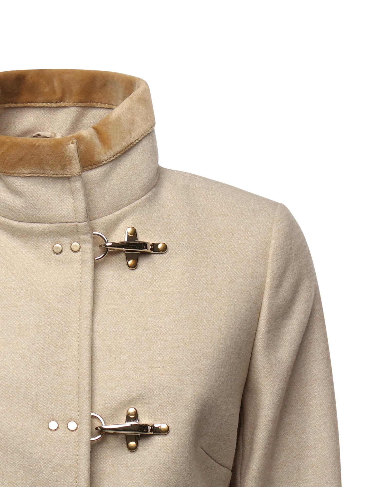 Fay Virginia Coat In Melange Wool Cloth In Neutral