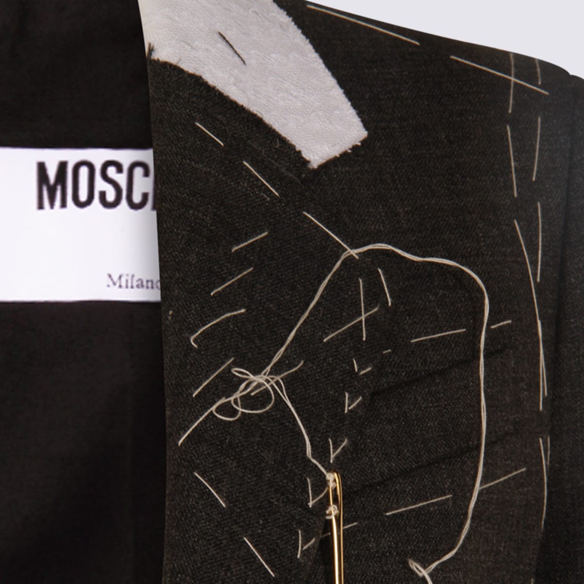Moschino Tailored Jacket Notched Lapels In Brown