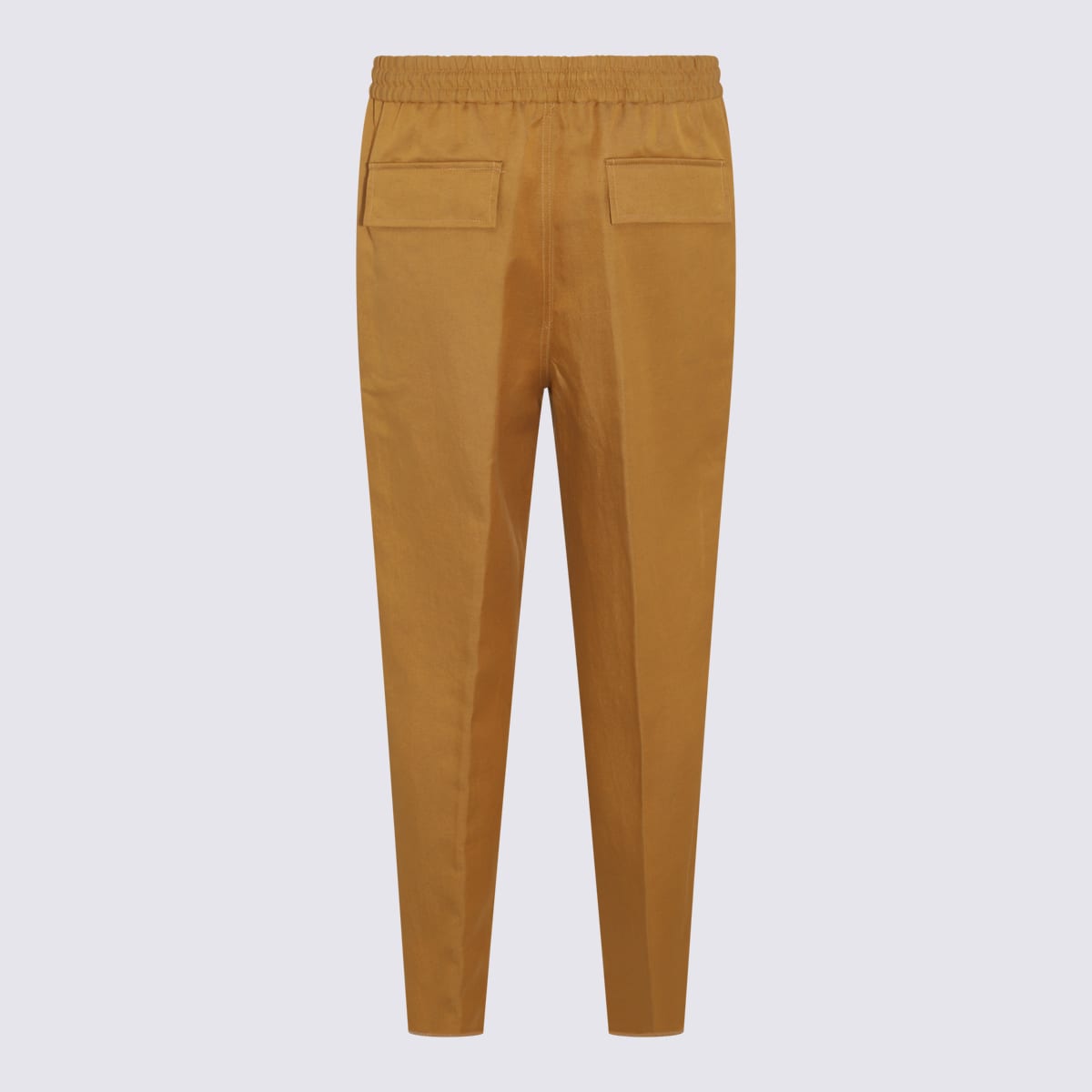 Shop Etro Ochre Linen Blend Pants