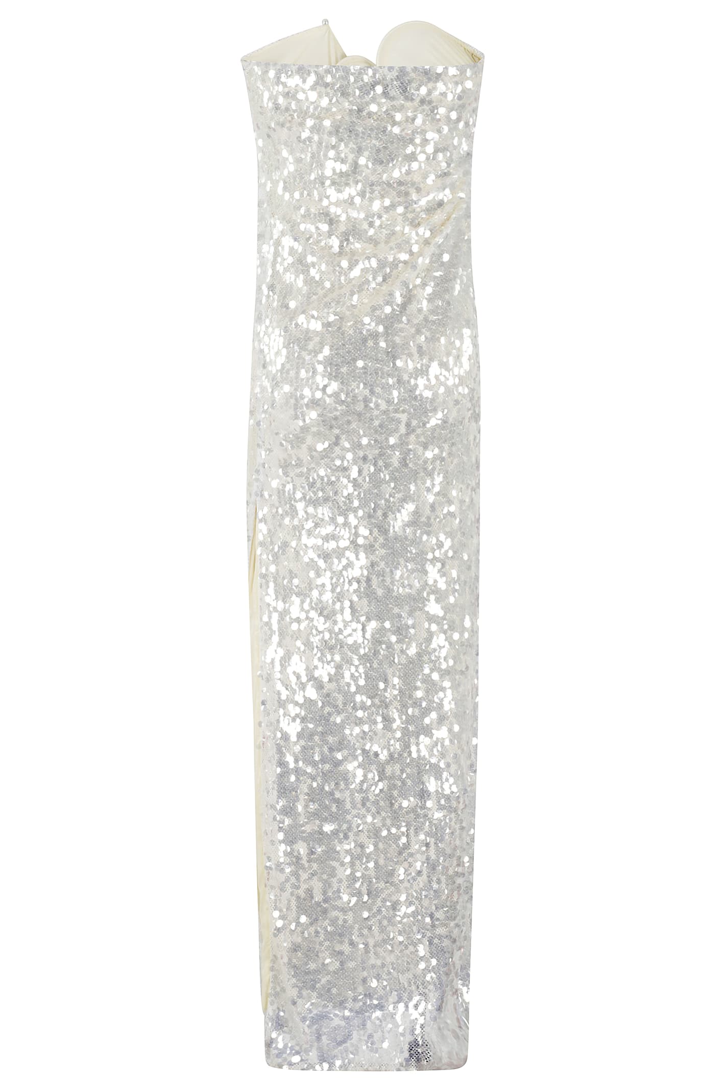 Christopher Esber Opaline Sequin Strapless Gown In Glisten Clear