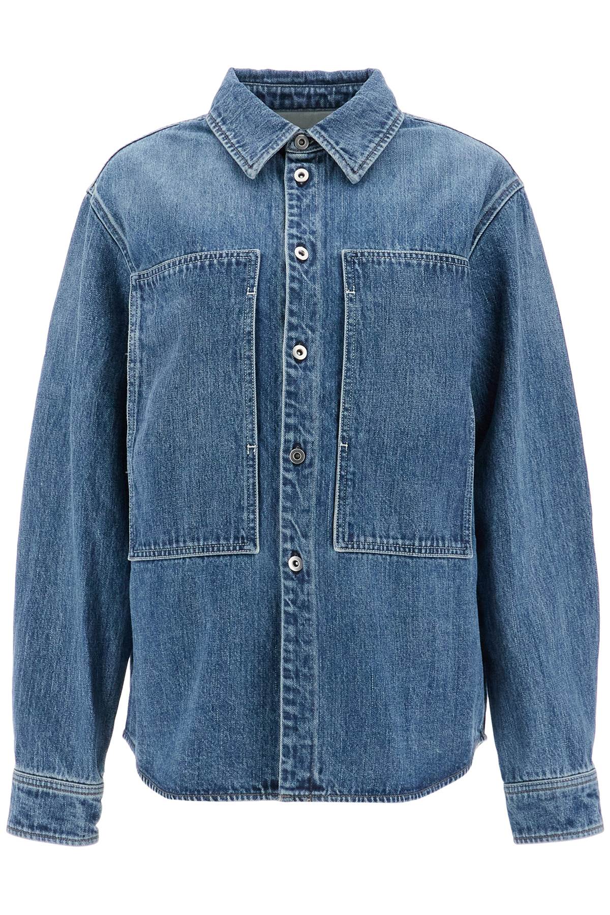 Shop Jil Sander Denim Overshirt In Canard (blue)