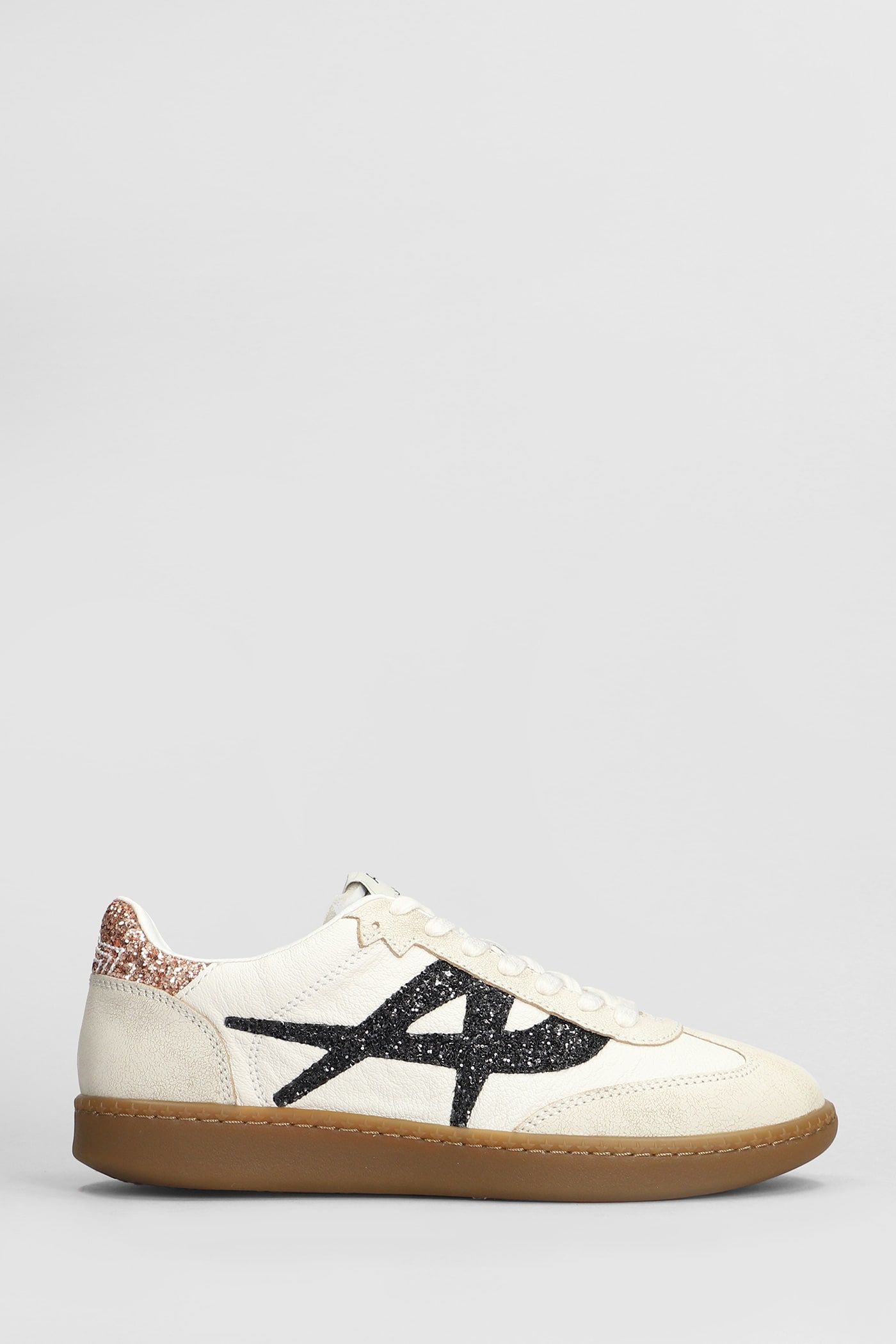 Shop Ash Sunset Sneakers In Beige Leather And Fabric