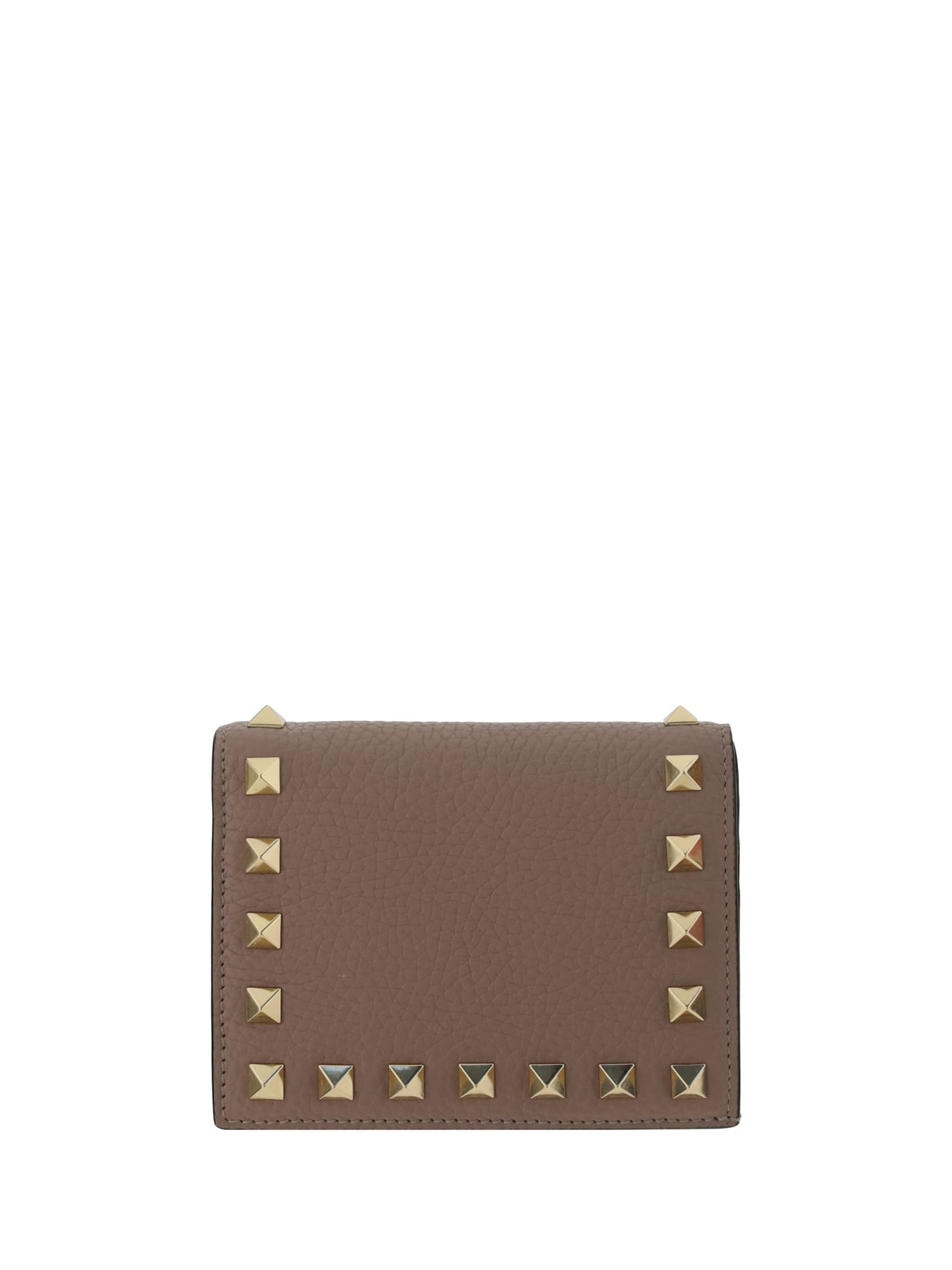 Shop Valentino Garavani Rockstud Wallet In Poudre