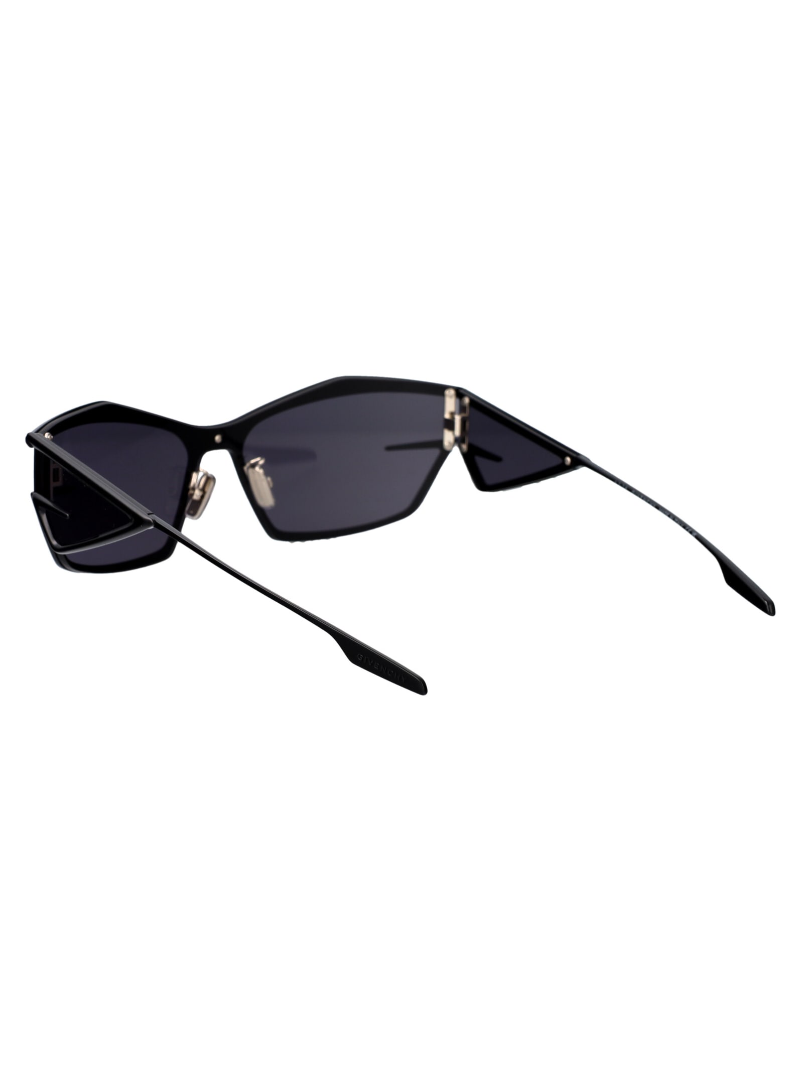 Shop Givenchy Giv Cut Sunglasses In 01a Shiny Black / Smoke