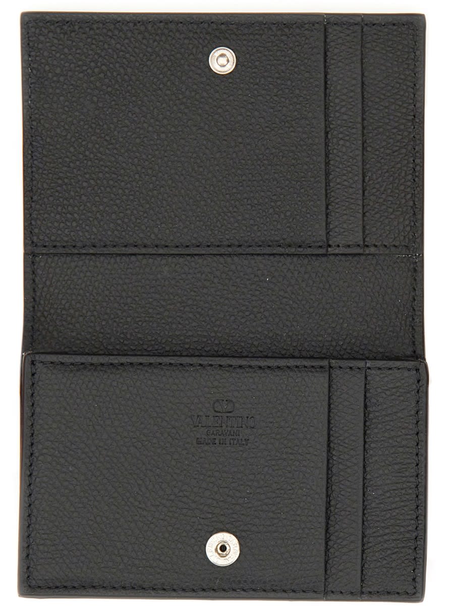 Valentino Snap Button Logo Cardholder Wallet