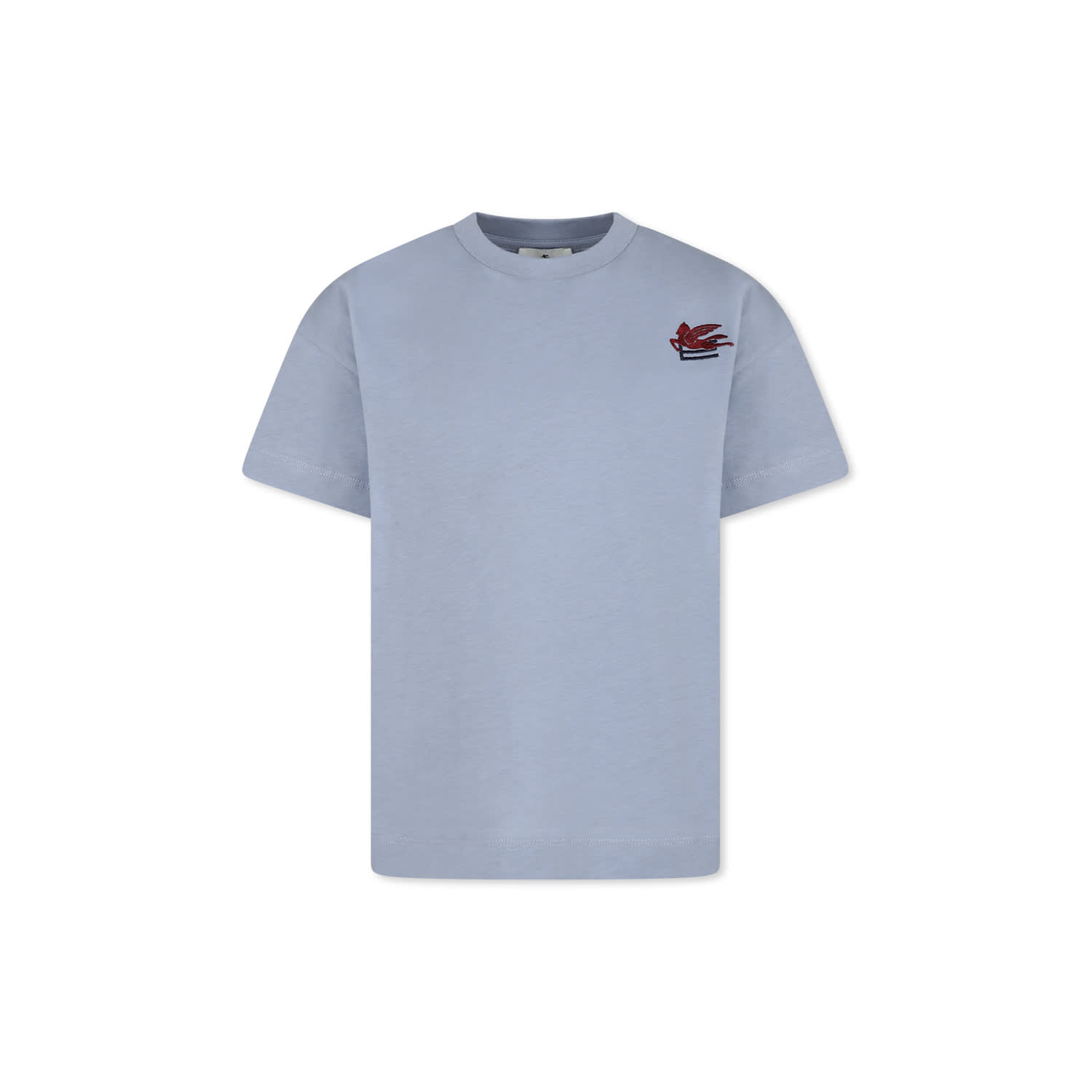 Etro Kids' Light Blue T-shirt For Boy With Pegaso And Logo