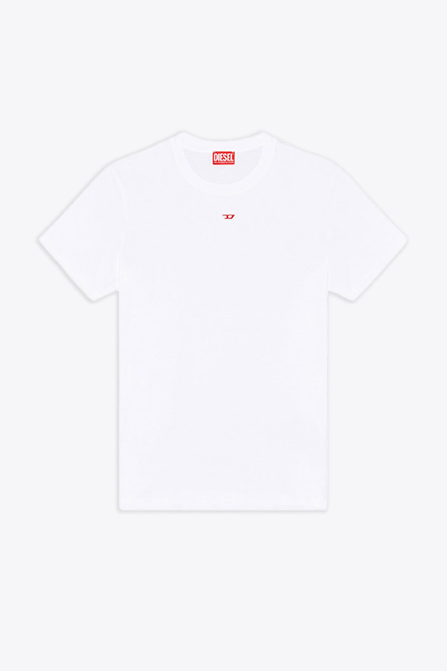 Shop Diesel T-diegor-d White T-shirt With Logo Patch - T Diegor D In Bianco
