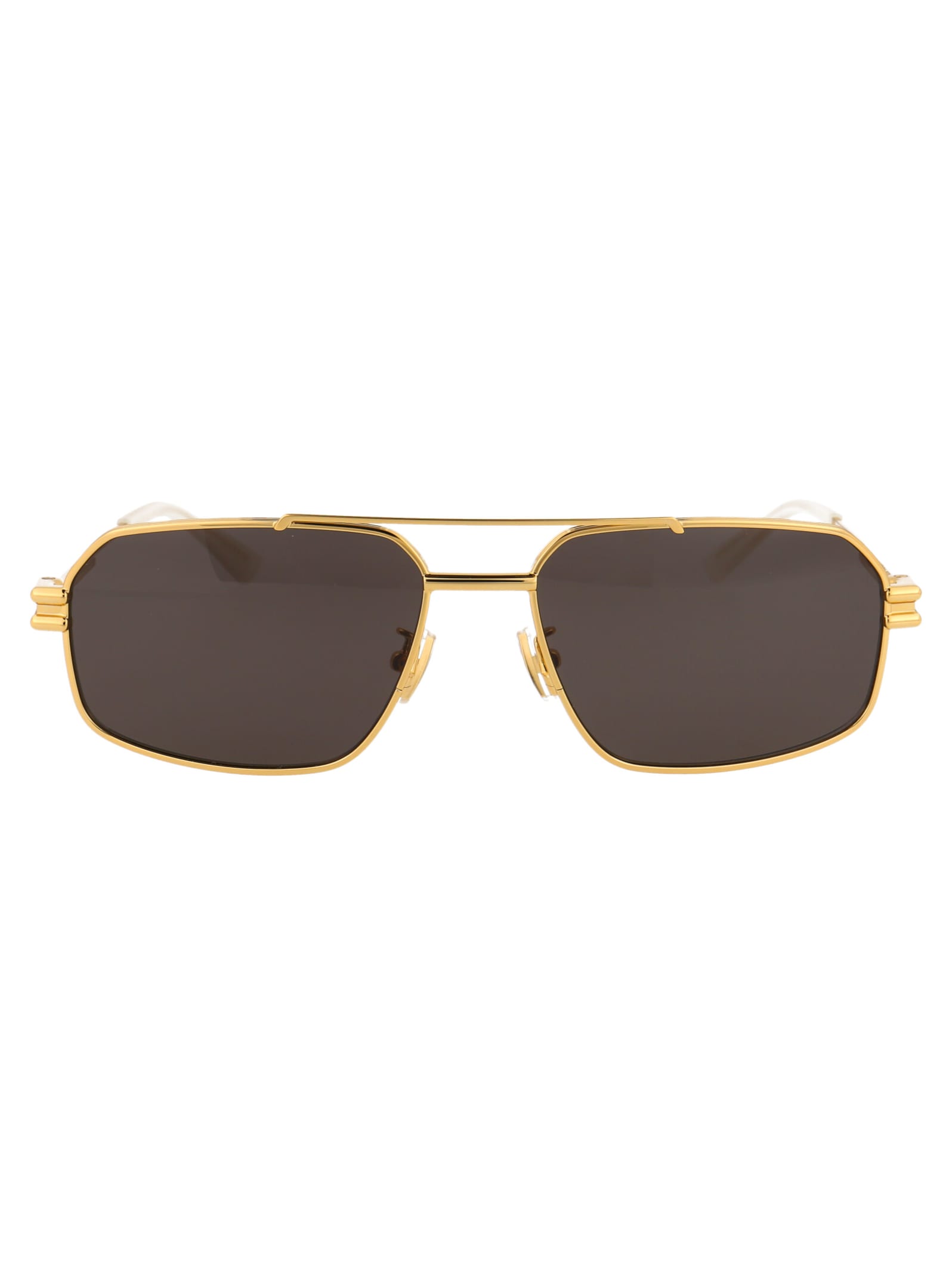 Shop Bottega Veneta Bv1128s Sunglasses In 002 Gold Gold Grey