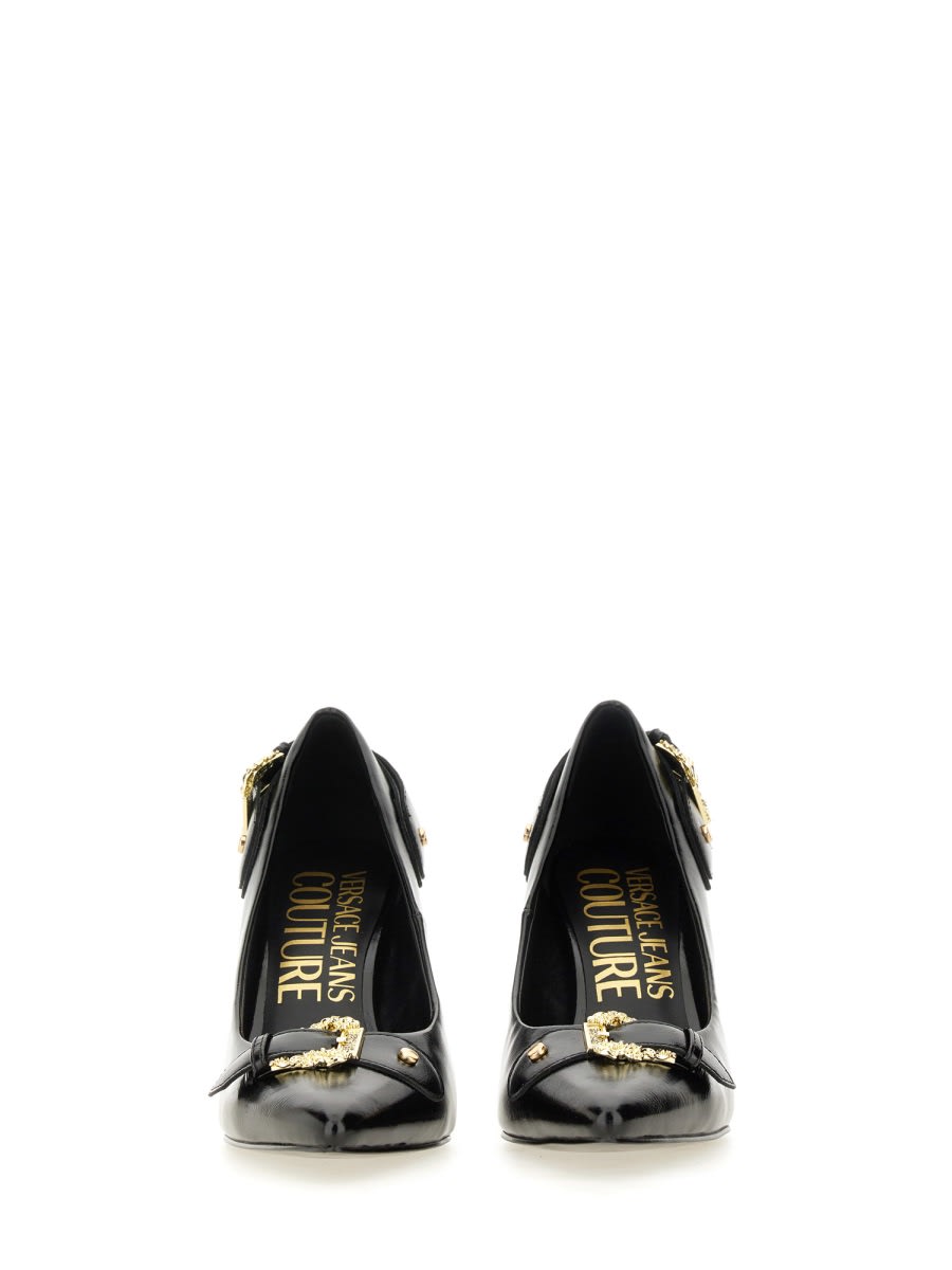 Shop Versace Jeans Couture Scarlett Baroque Pumps In Black