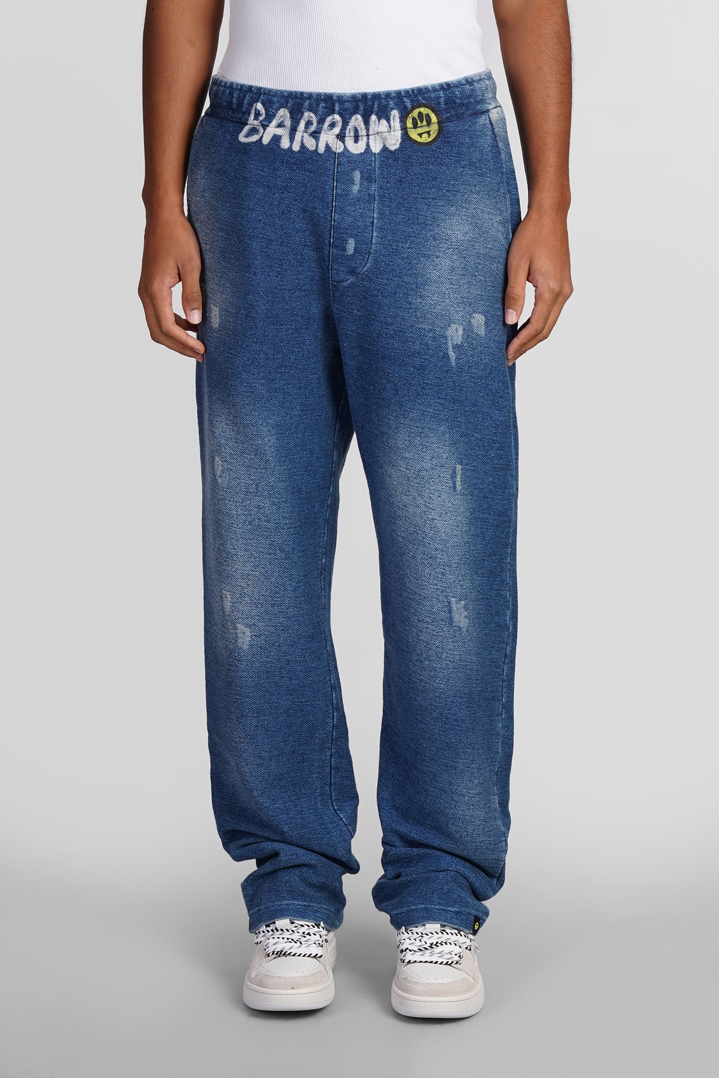 Shop Barrow Pants In Blue Cotton