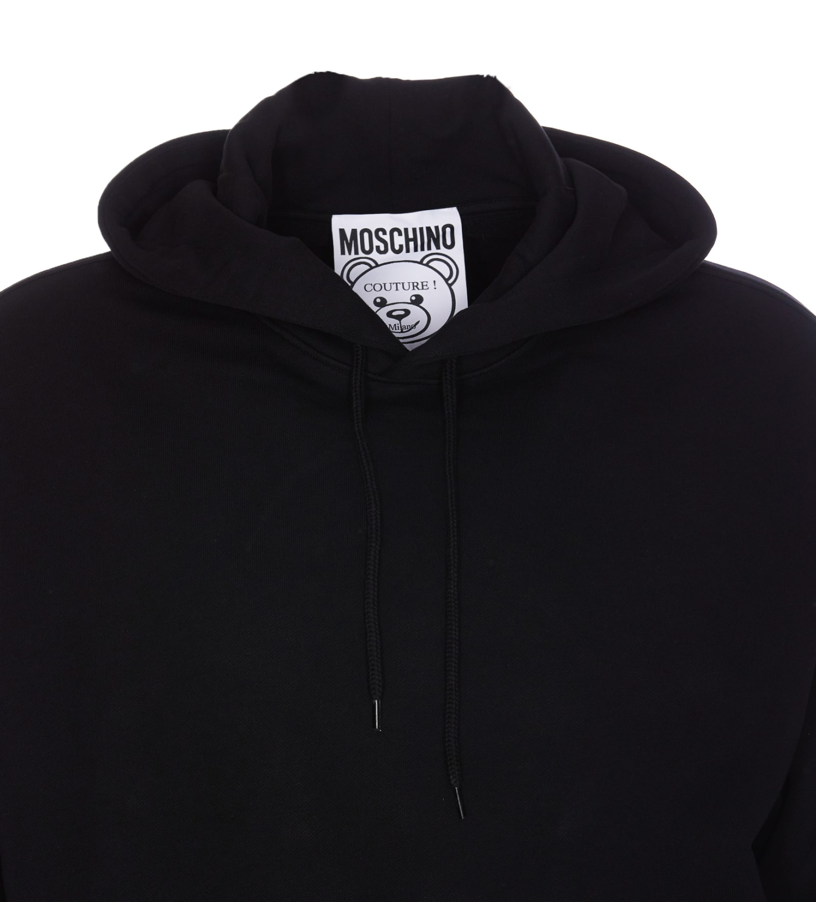 Shop Moschino Drawn Teddy Bear Hoodie In Black