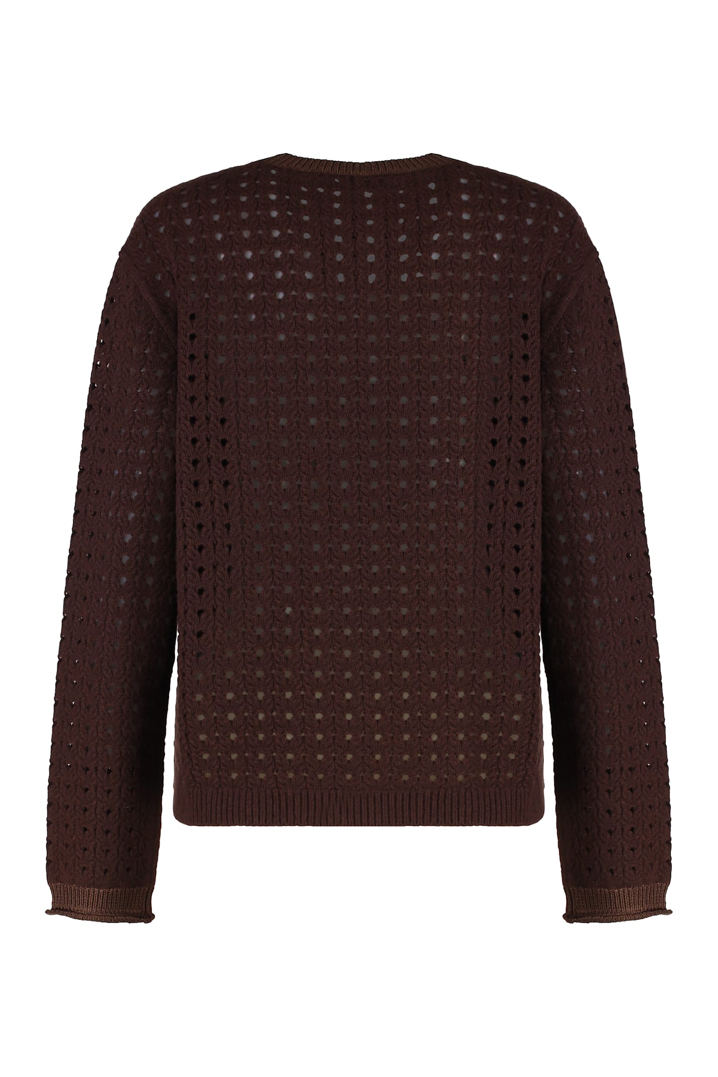 Fabiana Filippi Wool-blend Crew-neck Sweater In Brown