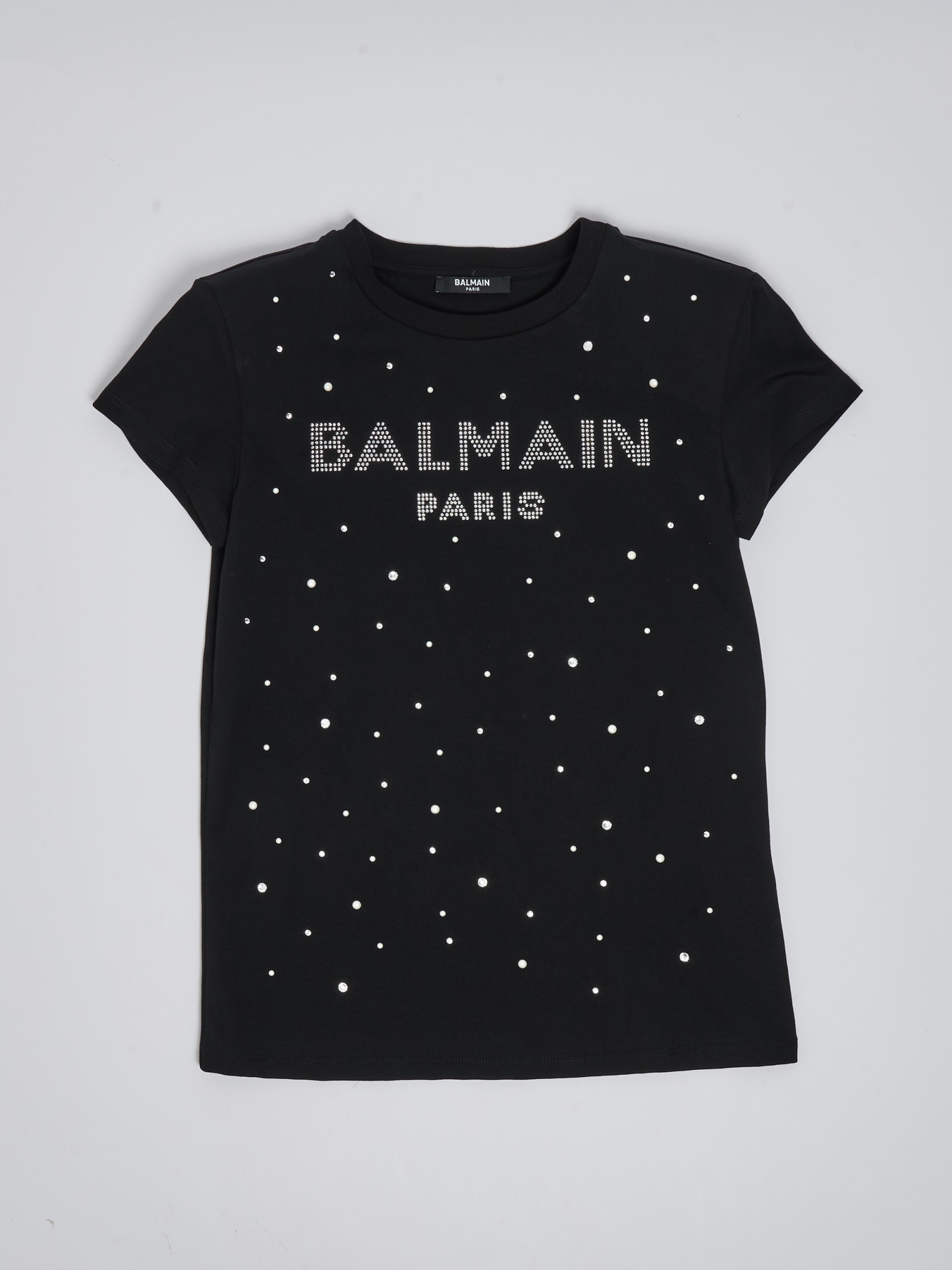 Shop Balmain T-shirt T-shirt In Nero-argento
