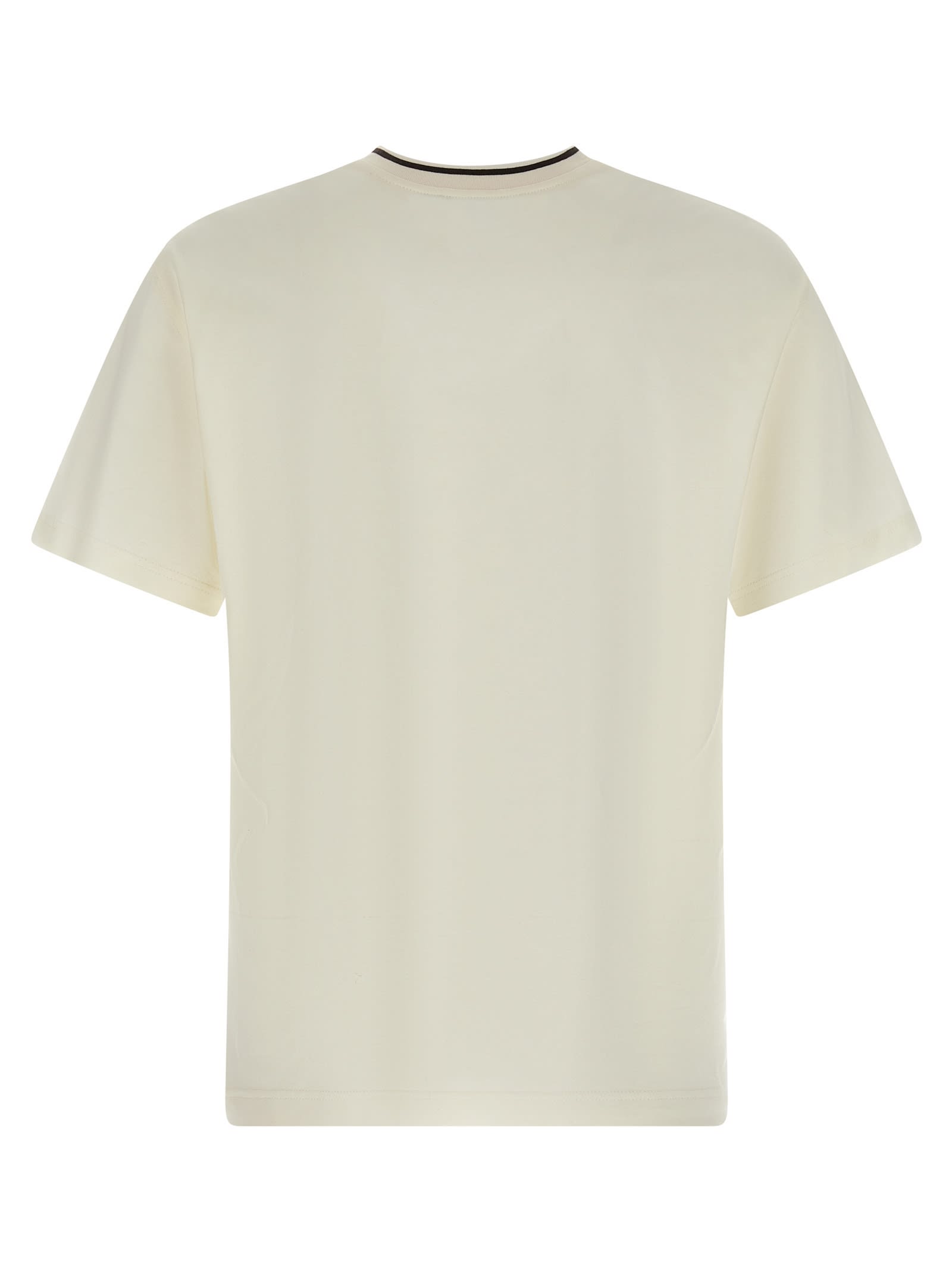 Dolce & Gabbana Pocketed Ribbed Neck T-shirt In Neutral