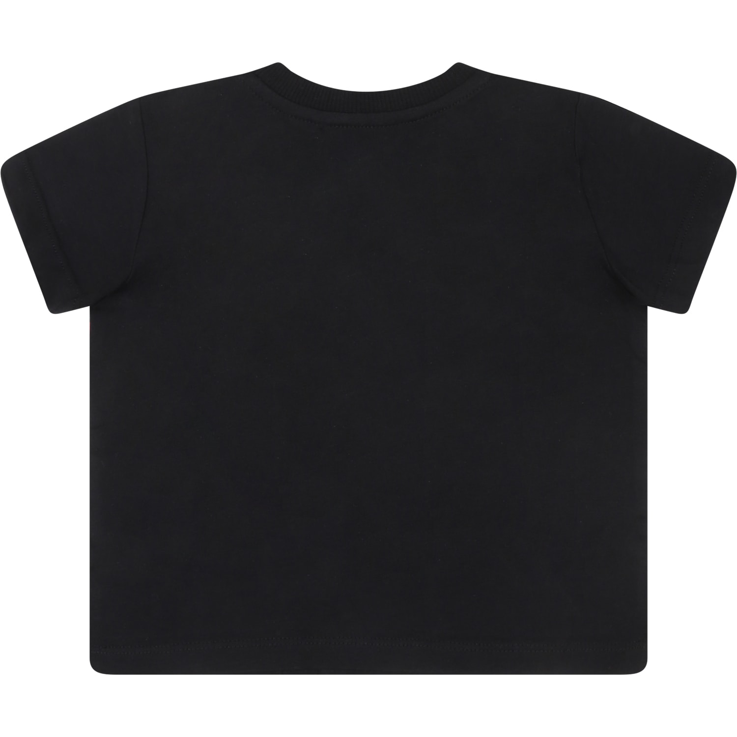 Shop Moschino Black T-shirt For Baby Boy With Teddy Bear And Logo