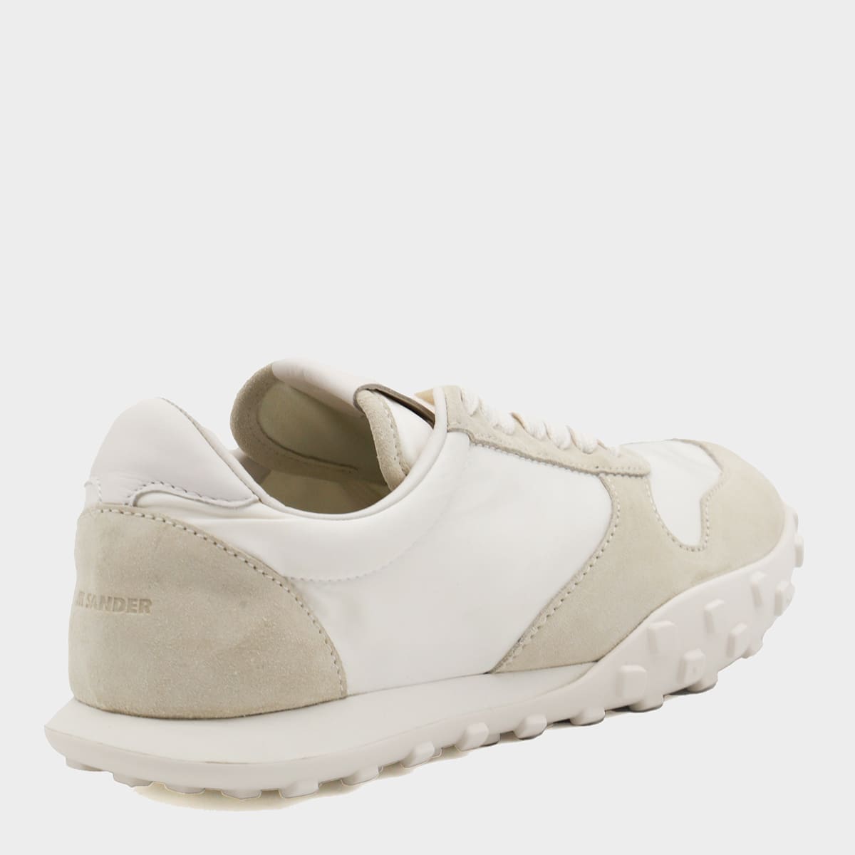 Shop Jil Sander White And Beige Sneakers In Capour