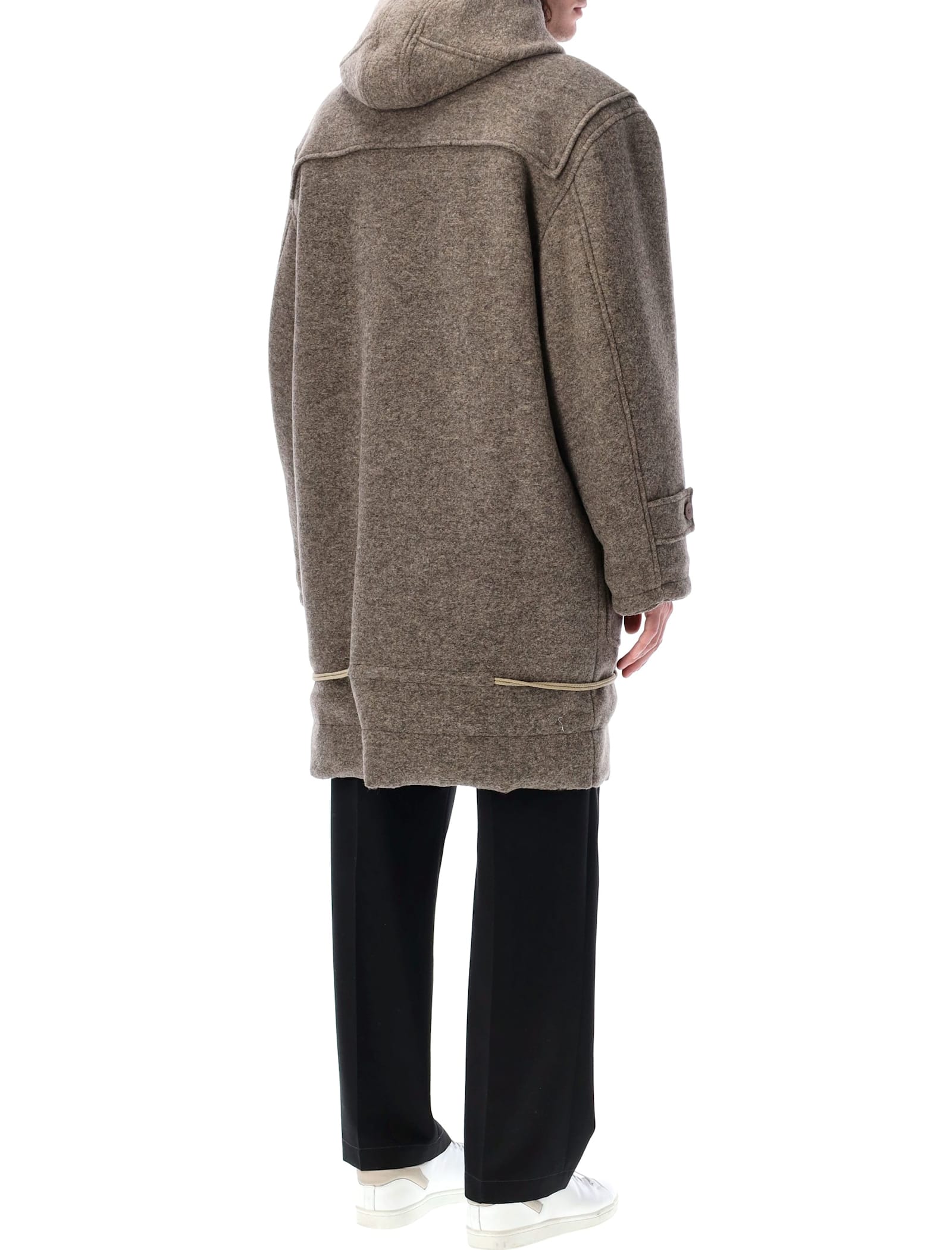 Shop Magliano Sindacato Duffle Coat In Grey Fango