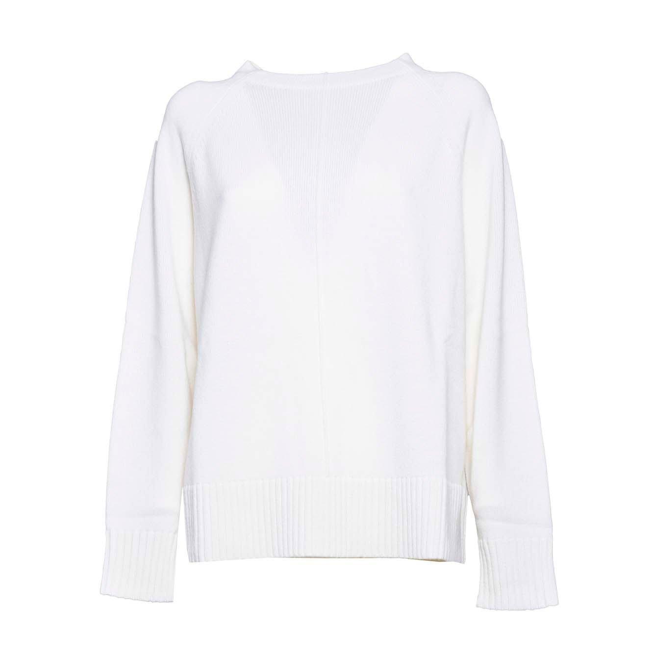 Shop Max Mara Crewneck Long Sleeved Jumper In Beige