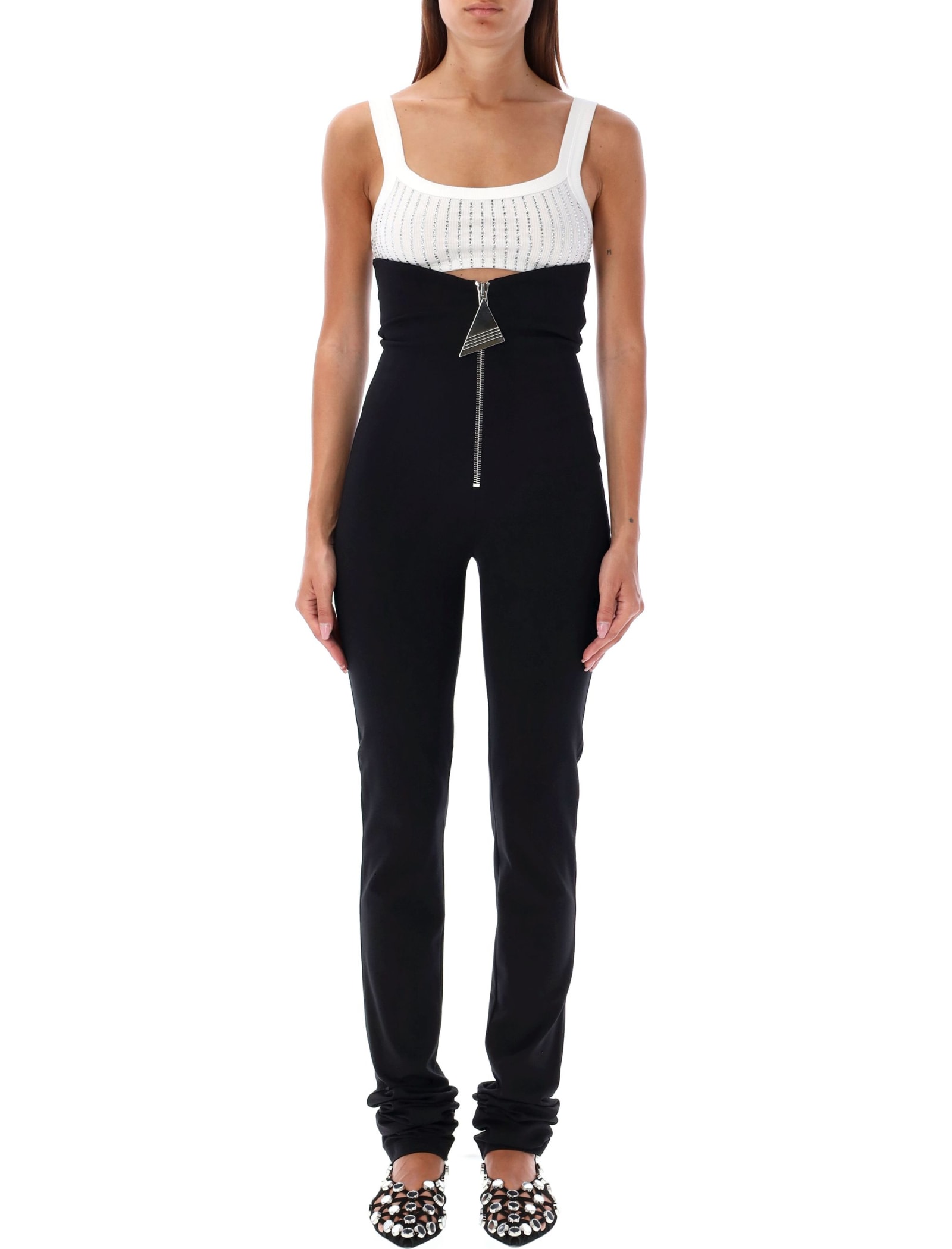 Shop Attico Flared High Waisted Pant In Black